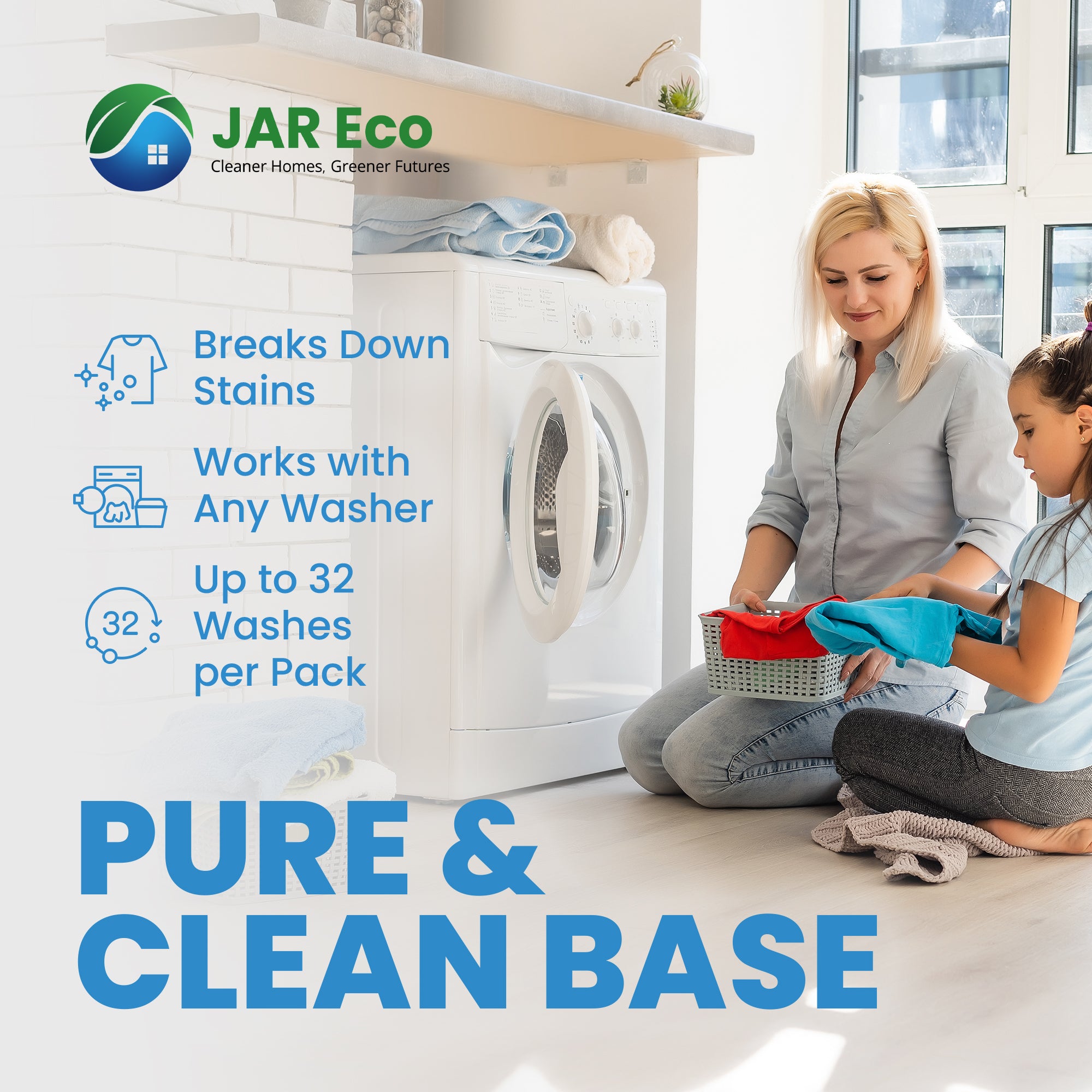 Jar Eco Laundry Sheets - Scent Free or Ocean Breeze