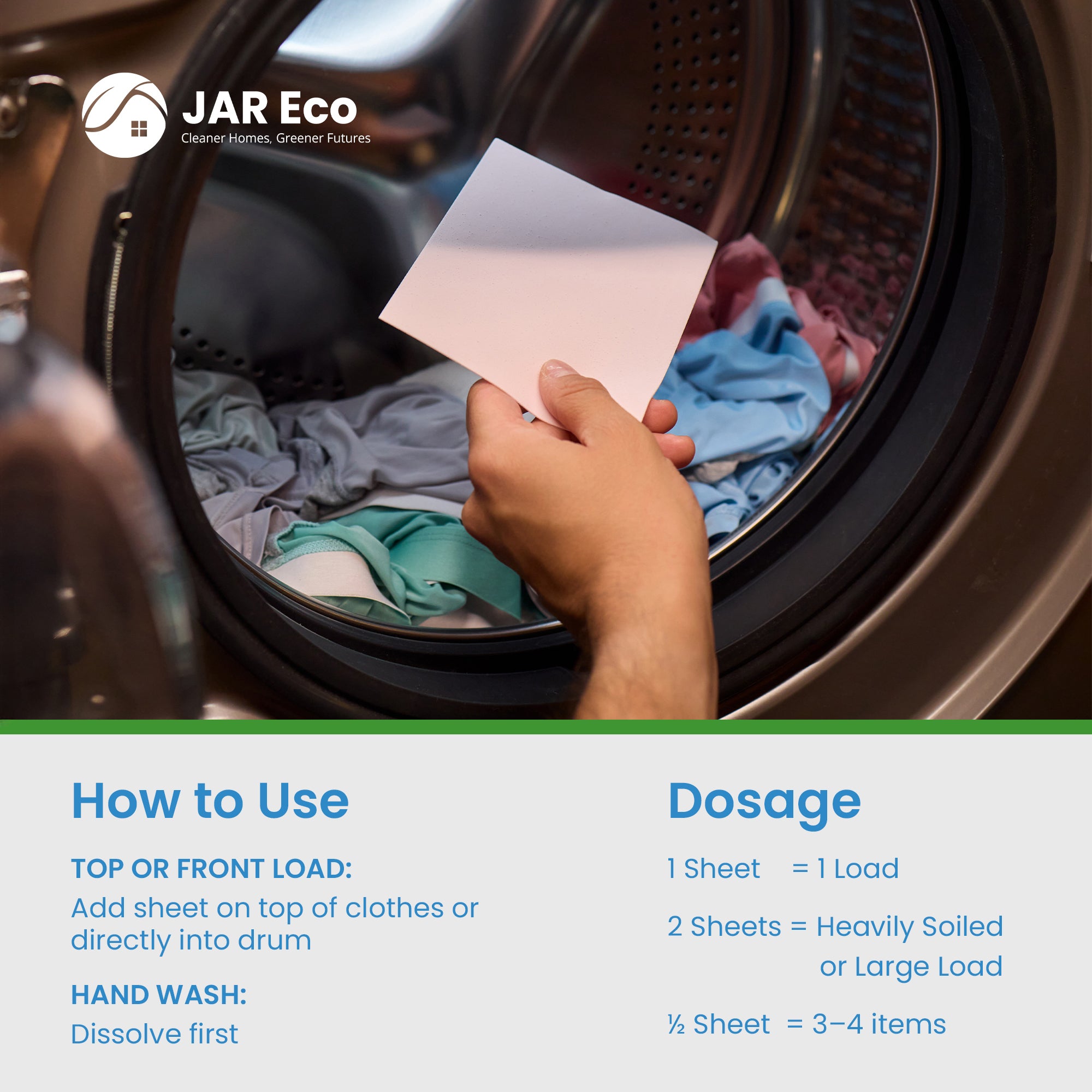 Jar Eco Laundry Sheets - Scent Free or Ocean Breeze