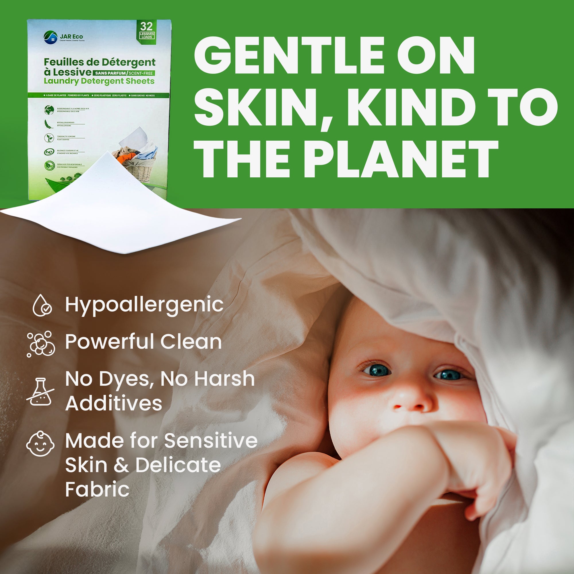 Jar Eco Laundry Sheets - Scent Free or Ocean Breeze